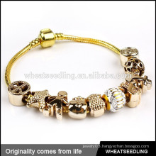 Luxury beads alloy gold hand chain bracelet